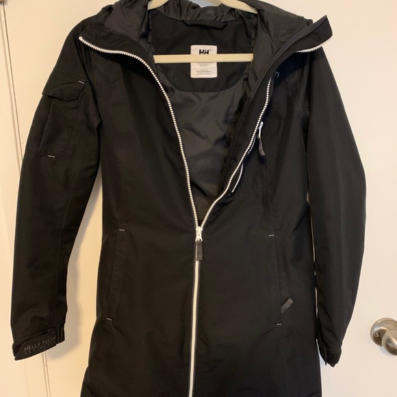 Helly Hansen Black Mid-length Raincoat